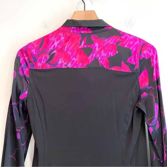 Elie Tahari Saks Fifth Exclusive Silk Stretch Button Down Shirt - Picture 10 of 12